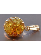 "Genuine Amber Pendant in 14K Vintage Rose Gold" vpab001 vpab001